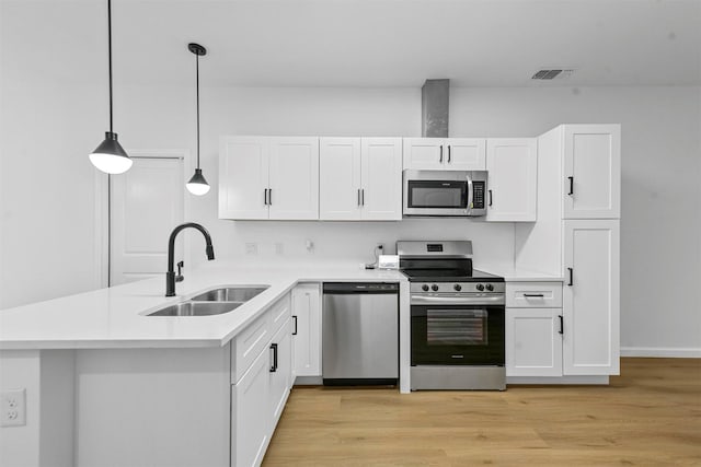 kitchen with white cabinetry, appliances with stainless steel finishes, and sink