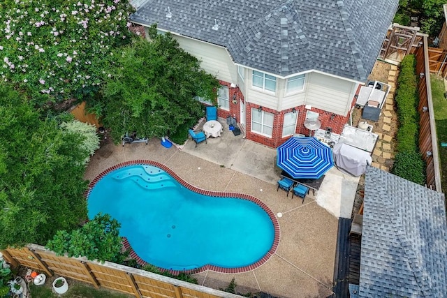 view of pool featuring a patio