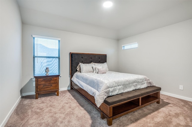 carpeted bedroom with multiple windows