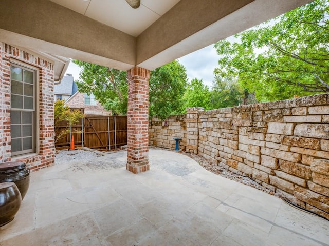 view of patio / terrace with ceiling fan