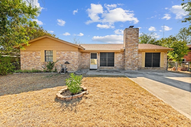 view of single story home