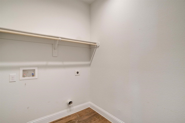 laundry area with washer hookup, hookup for an electric dryer, and hardwood / wood-style floors