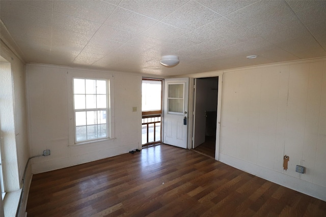 empty room featuring dark hardwood / wood-style flooring