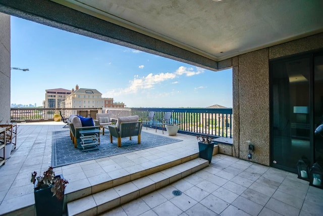 view of patio featuring an outdoor living space