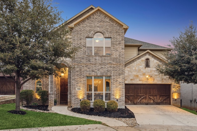 view of front of home featuring a garage