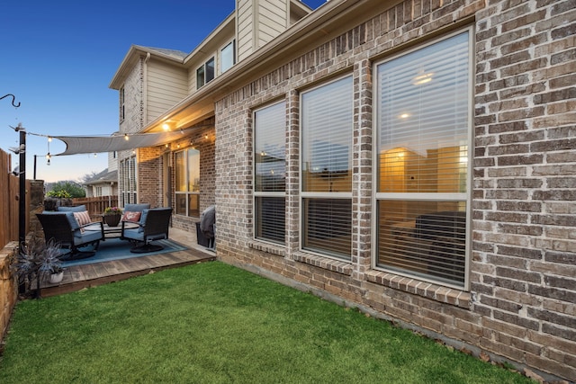 exterior space featuring an outdoor hangout area