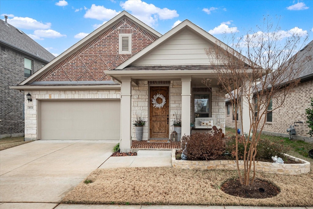 view of front of home with a garage