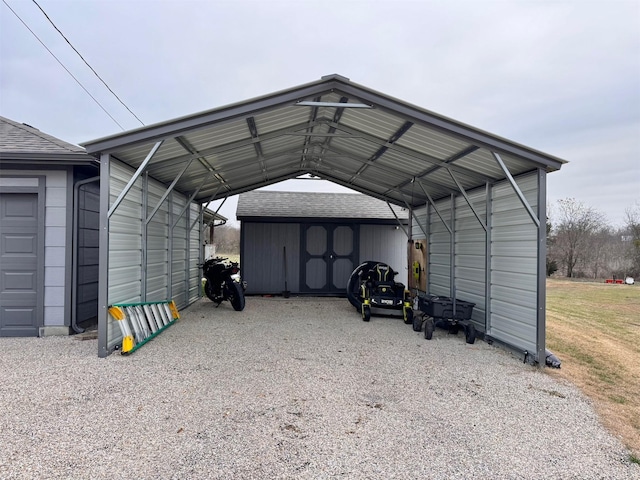 view of car parking with a carport