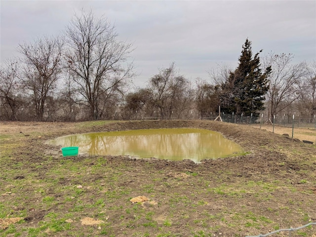 view of yard with a water view