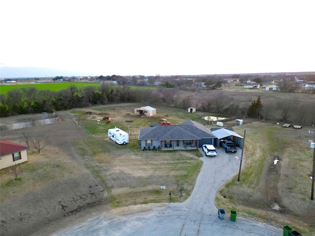 aerial view with a rural view