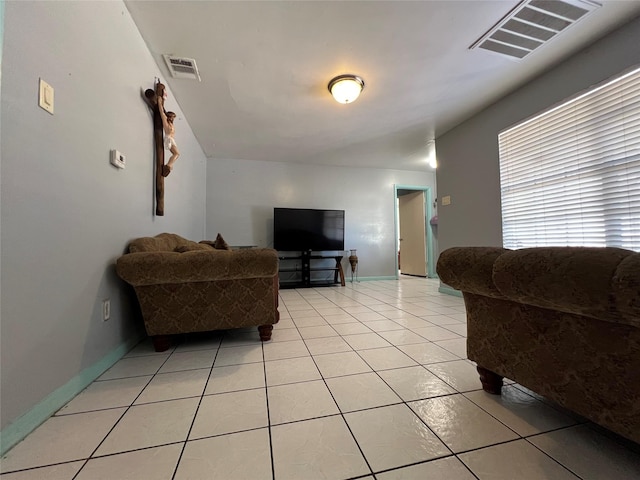 view of tiled living room