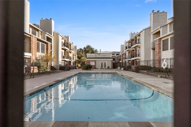 view of pool featuring a patio