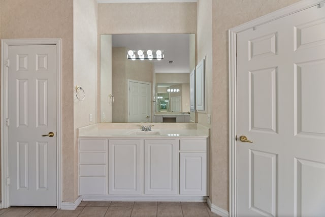 bathroom featuring vanity and tile patterned floors