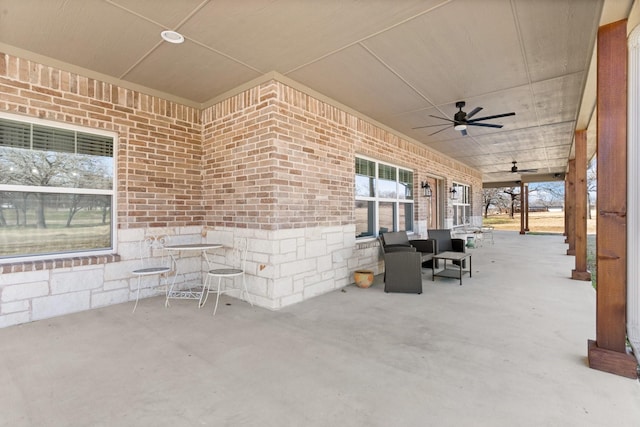 view of patio / terrace with ceiling fan