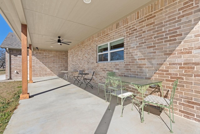 view of patio / terrace with ceiling fan