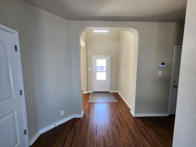 entrance foyer with dark wood-type flooring