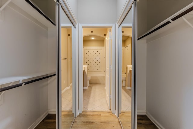 spacious closet with light wood-type flooring