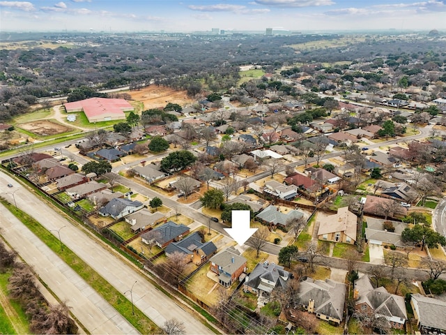 bird's eye view featuring a residential view