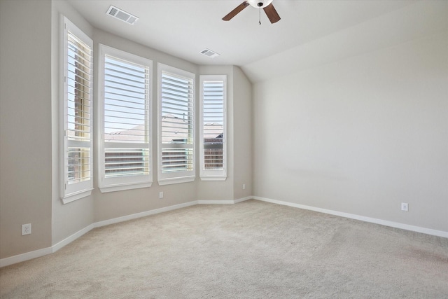 1669 Deerpath Dr, Forney, TX 75126 - unfurnished room featuring visible vents, carpet flooring, ceiling fan, and a wealth of natural light