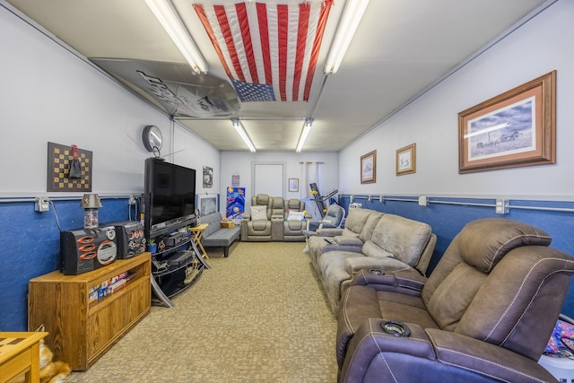 living room featuring carpet flooring