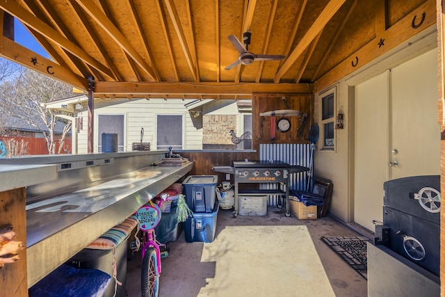 view of patio with ceiling fan