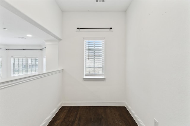 spacious closet featuring dark wood-type flooring