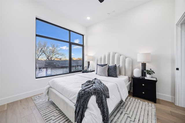 bedroom featuring light hardwood / wood-style flooring