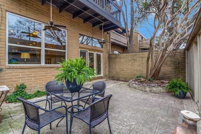 view of patio / terrace with ceiling fan