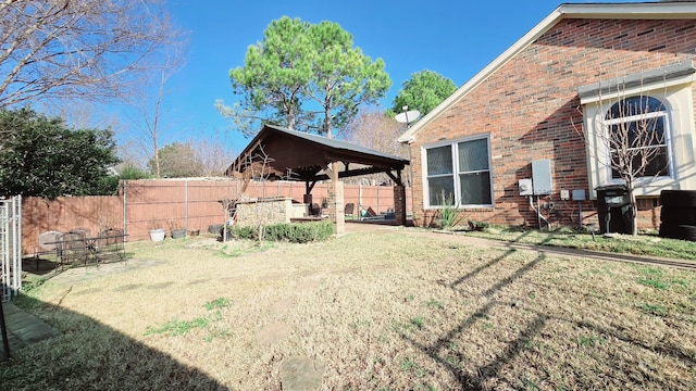 view of yard featuring a gazebo