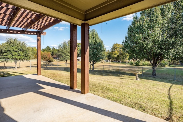 view of patio with a pergola