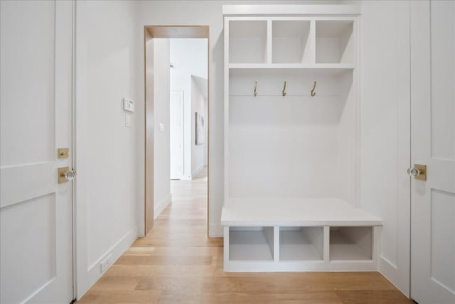 mudroom featuring light hardwood / wood-style floors