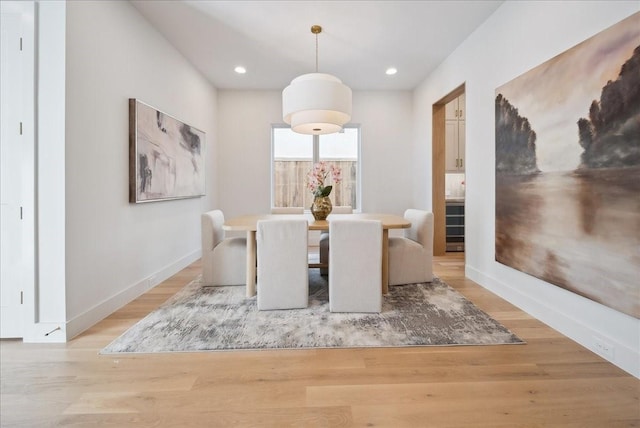 dining area featuring light hardwood / wood-style floors