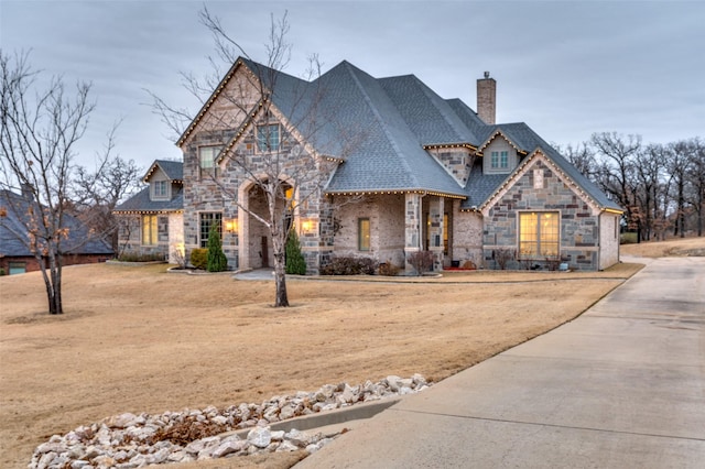 view of front of home featuring a front yard