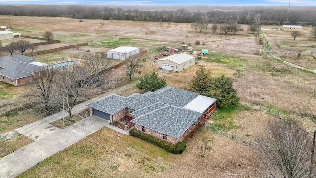 drone / aerial view featuring a rural view