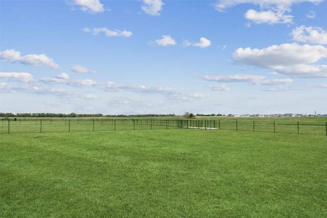 view of yard with a rural view