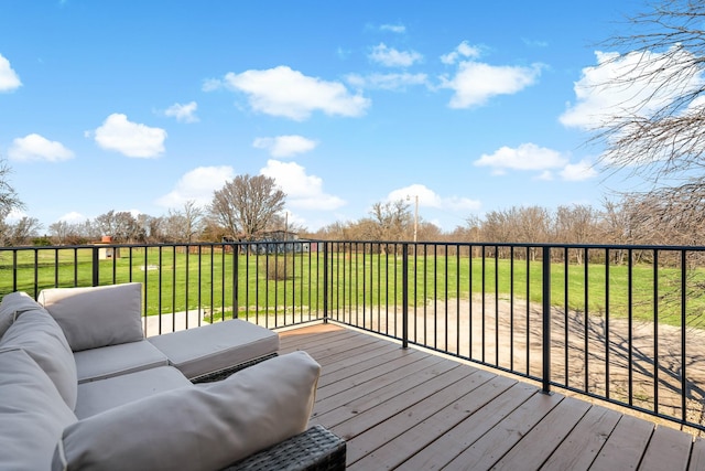 209 Mary Fitch Rd, Sherman, TX 75090 - deck with an outdoor living space and a yard
