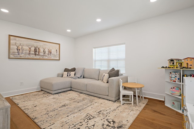 209 Mary Fitch Rd, Sherman, TX 75090 - living area with wood finished floors, baseboards, and recessed lighting