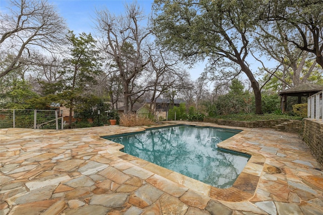 view of pool with a gazebo and a patio