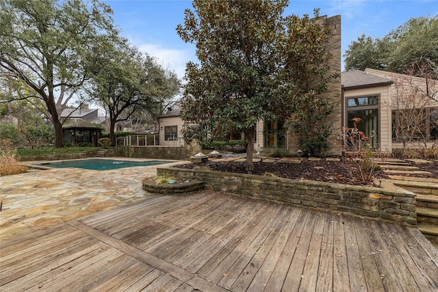 deck with a patio