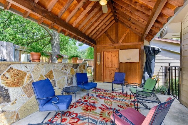 view of patio / terrace with ceiling fan