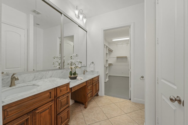 bathroom featuring vanity and tile patterned floors