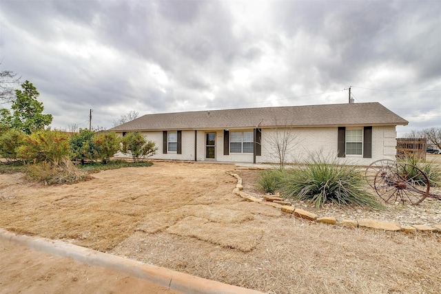 view of single story home