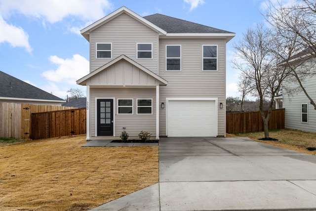 view of property with a garage