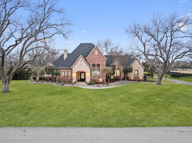 view of front of house featuring a front lawn