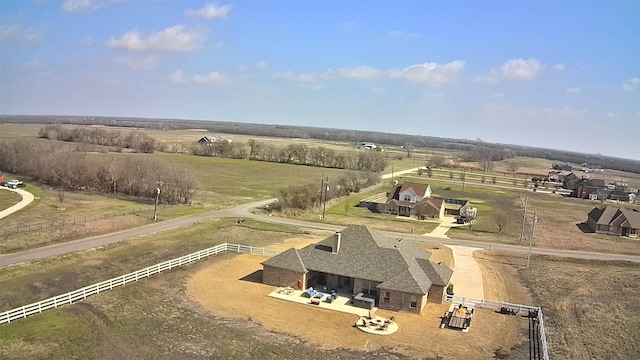 aerial view with a rural view