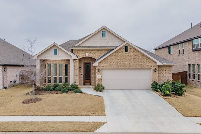 view of front of house with a garage