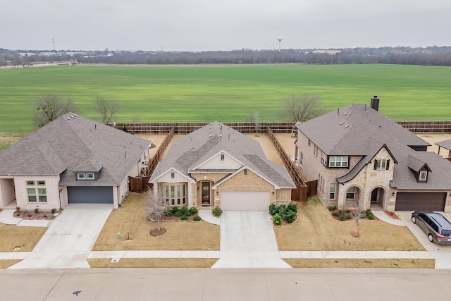 bird's eye view with a rural view