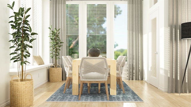 interior space with light hardwood / wood-style floors