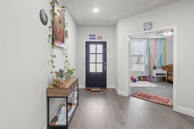 foyer featuring hardwood / wood-style flooring