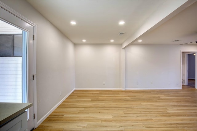 empty room featuring light wood-type flooring